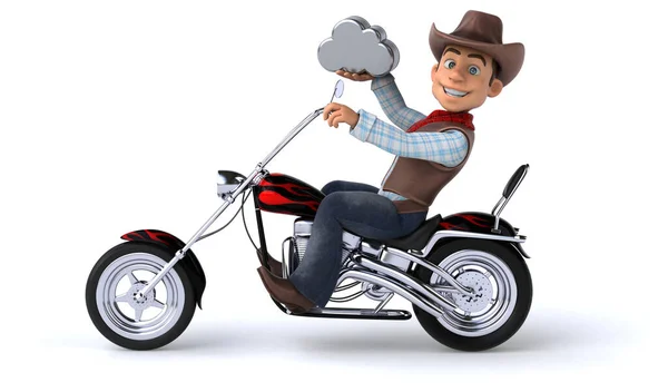 Fun Cowboy Mit Wolke Illustration — Stockfoto