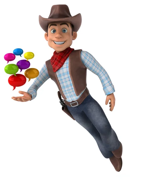 Fun Cowboy Met Bubbels Illustratie — Stockfoto