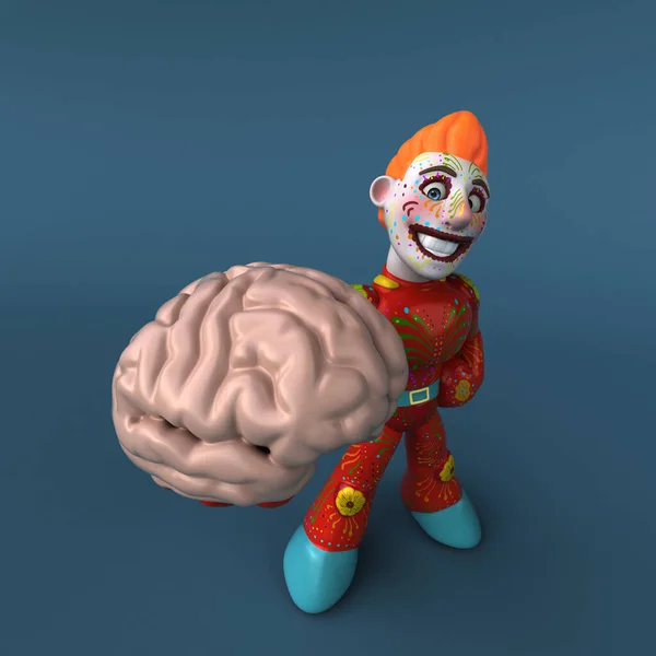 Fun Cartoon Character Brain — Stock Photo, Image