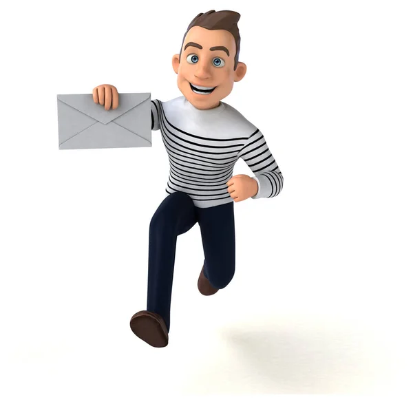 Spaß Cartoon Casual Figur Mit Buchstabe — Stockfoto