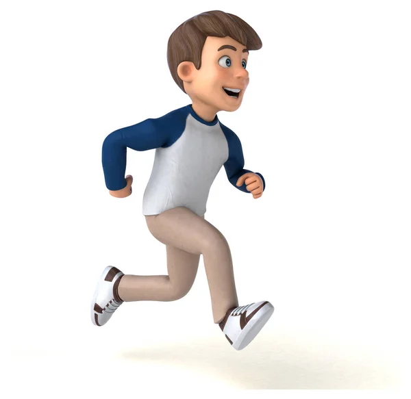 Cartoon Character Fun Teenager Running — ストック写真