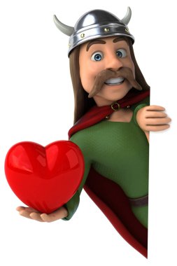 Kalp ile Eğlenceli Galya - 3d İllüstrasyon