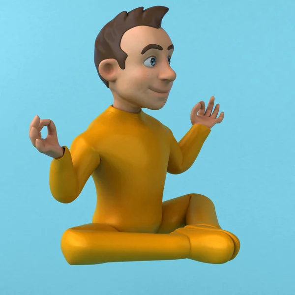 3D卡通片黄色人物沉思 — 图库照片
