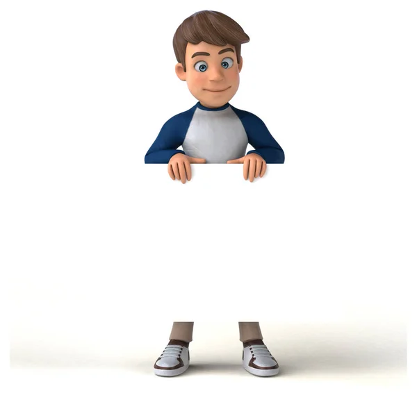 Desenhos Animados Personagem Divertido Adolescente — Fotografia de Stock