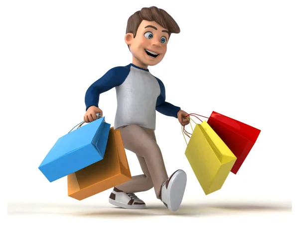 Cartoon Character Shopping — Stock Photo, Image