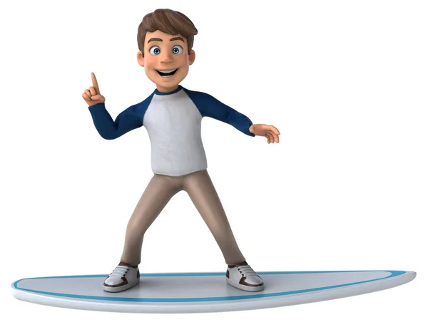 Fun Cartoon Character Surfer — Stock Photo, Image