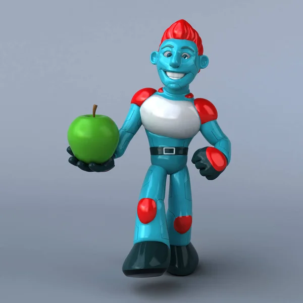 Красный Робот Яблоком Иллюстрация — стоковое фото