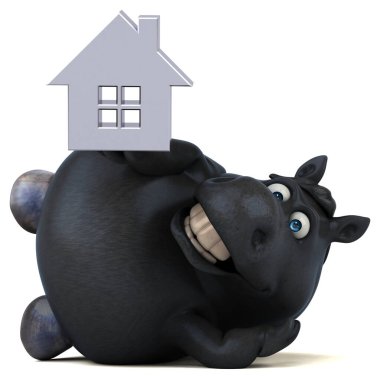 Ev ile eğlenceli at - 3D Illustration