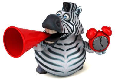 Eğlenceli çizgi film karakteri ile saat - 3d çizim