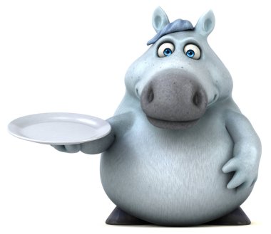 Plaka ile eğlenceli at - 3D Görüntü