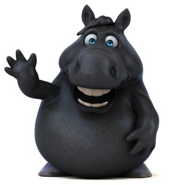 Eğlenceli at karakteri - 3D İllüstrasyon