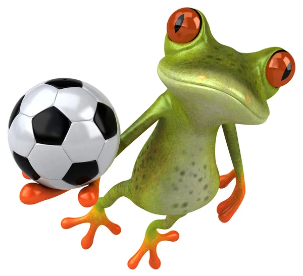 Fun Frosch Mit Ball Illustration — Stockfoto
