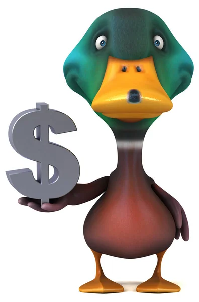 Fun Duck Dollar Illustration — Stock Photo, Image