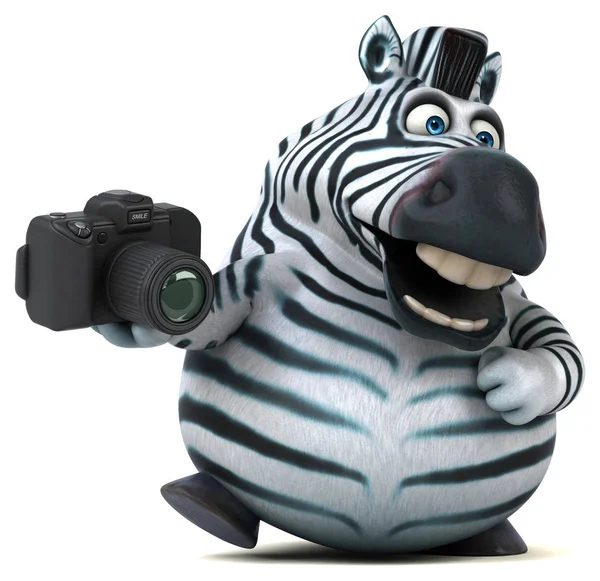 Fun cartoon character with camera - 3D Illustration