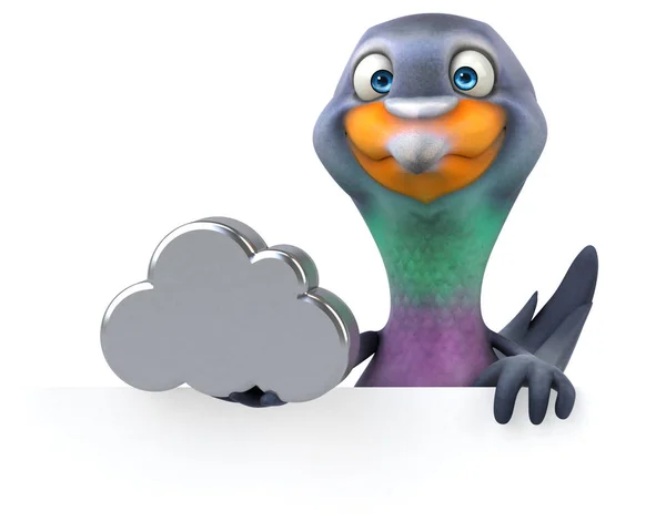 Fun Pigeon Cloud Illustration — Stock Photo, Image