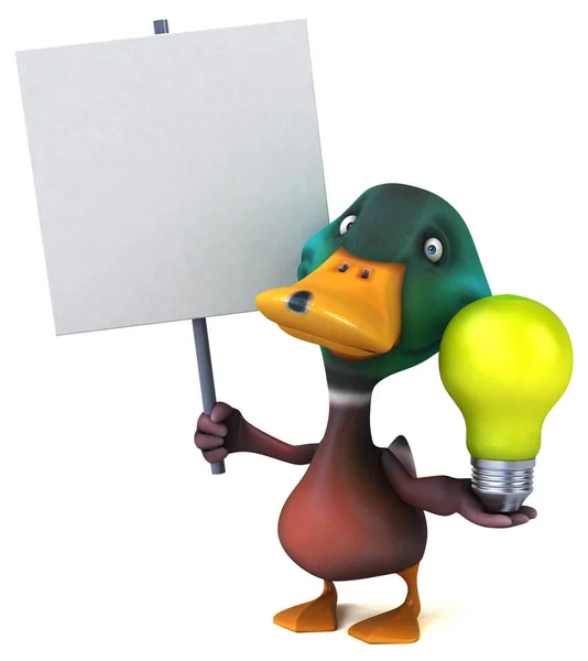 Divertido Pato Con Lámpara Ilustración —  Fotos de Stock