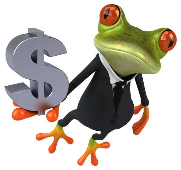 Lustiger Frosch Mit Dollar Illustration — Stockfoto