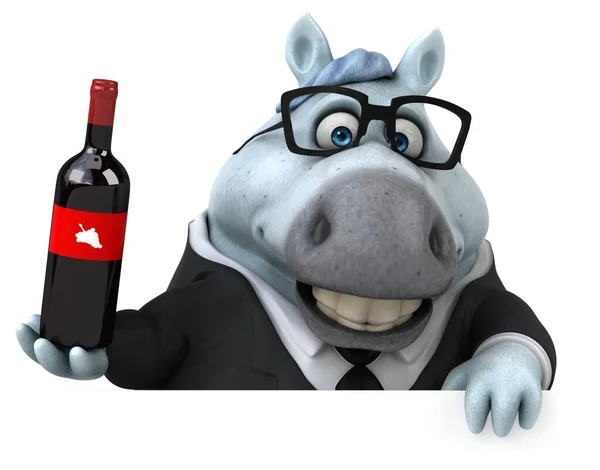 Fun Cartoon Character Wine Illustration Stock Image