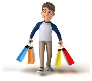 3D çizgi film karakteri alışverişi