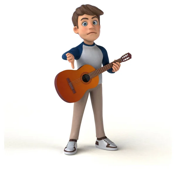 Spaß Cartoon Figur Mit Gitarre — Stockfoto