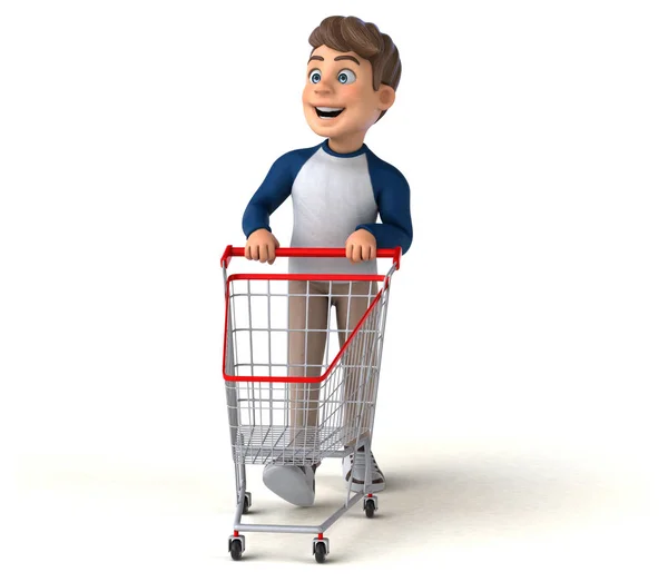 3D卡通人物购物 — 图库照片