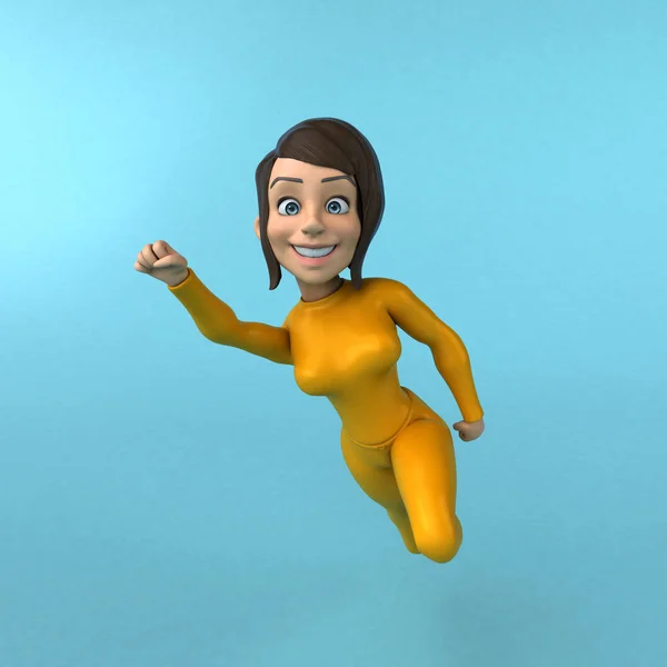 Fun Cartoon Yellow Girl — Stock Photo, Image