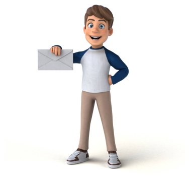 3D karikatür karakteri, eğlenceli ergen.