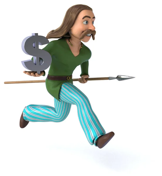 Fun Cartoon Character Dollar — Stock Photo, Image