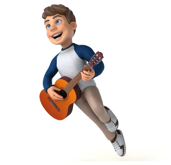 Spaß Cartoon Figur Mit Gitarre — Stockfoto