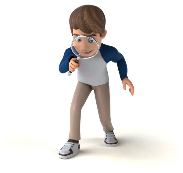 Boyutlu Çizgi Film Karakteri Eğlenceli Genç — Stok fotoğraf