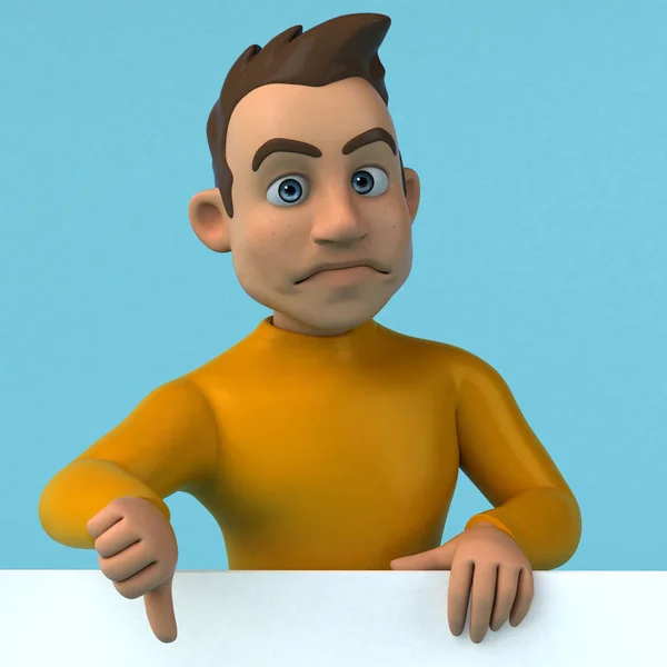Diversión Personaje Amarillo Dibujos Animados —  Fotos de Stock