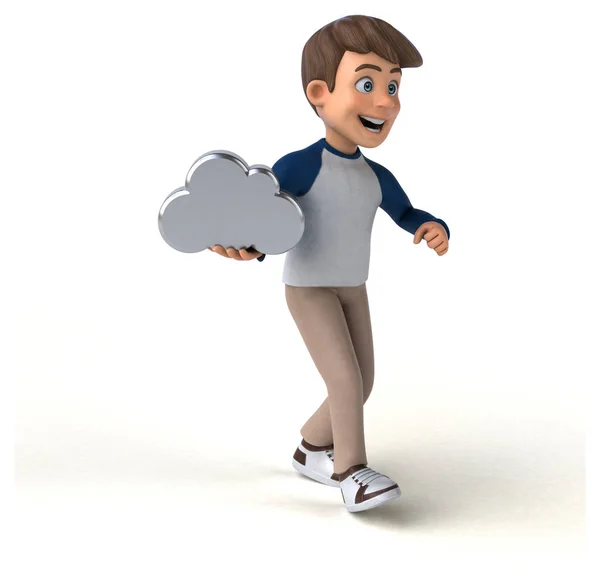 Cartoon Character Fun Teenager Cloud — Stock Photo, Image