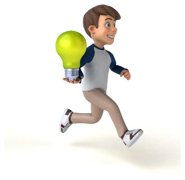 Cartoon Character Fun Teenager Lamp — Stock Photo, Image