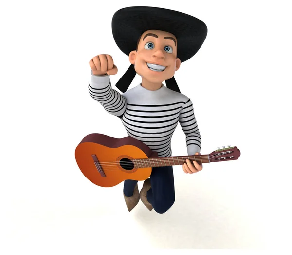 Fun Cartoon Character Guitar — Stock Photo, Image