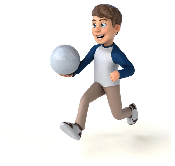 Personagem Desenho Animado Com Bola — Fotografia de Stock