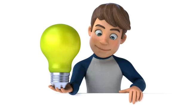 Cartoon Character Fun Teenager Lamp — Stock Photo, Image