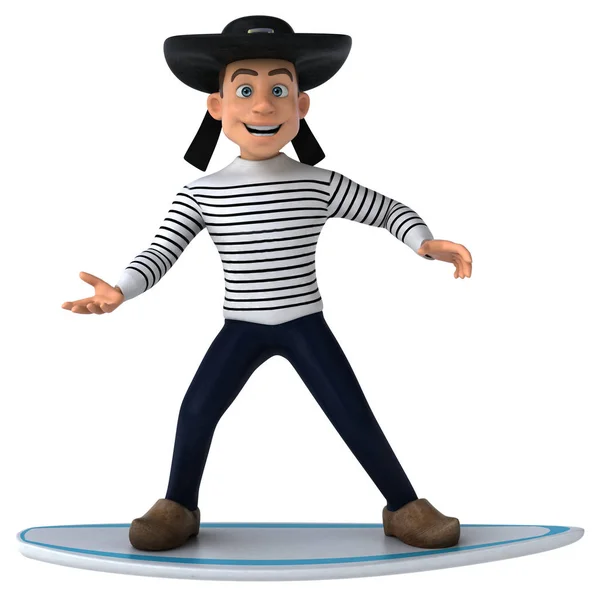 Cartoon Character Surfer — Stock Photo, Image