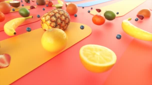 新鲜水果3D动画 — 图库视频影像