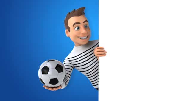 Personaje Dibujos Animados Con Bola — Vídeos de Stock