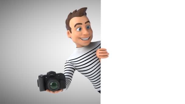 带相机的3D卡通人物 — 图库视频影像