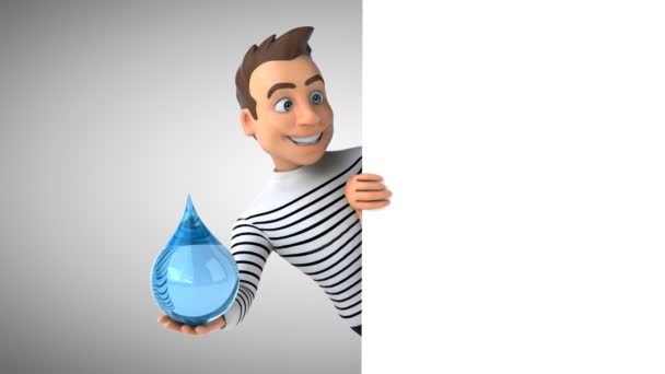 Divertido Personaje Dibujos Animados Con Gota — Vídeo de stock