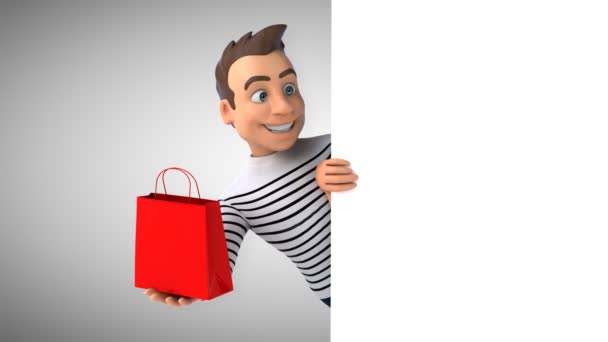 玩具袋的3D卡通人物 — 图库视频影像