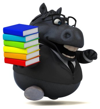 Kitaplı 3D çizgi film karakteri