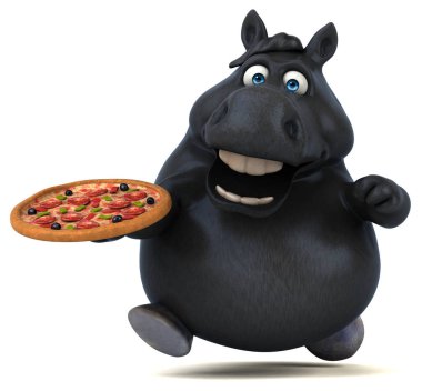 Pizzalı 3D çizgi film karakteri