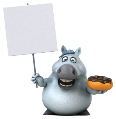 Donutlu 3D çizgi film karakteri