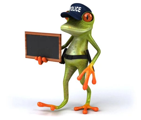 Spaß Cartoon Frog Polizist — Stockfoto