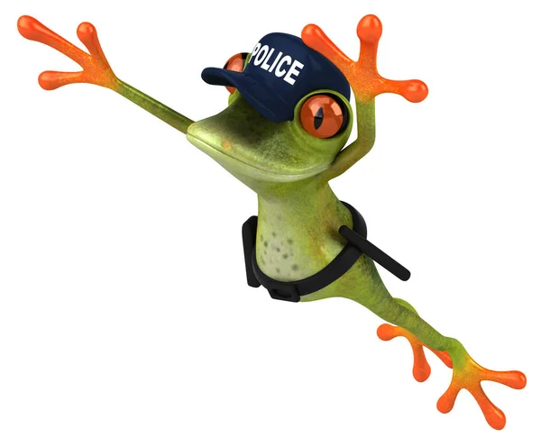 Fun 3D Cartoon frog police officer