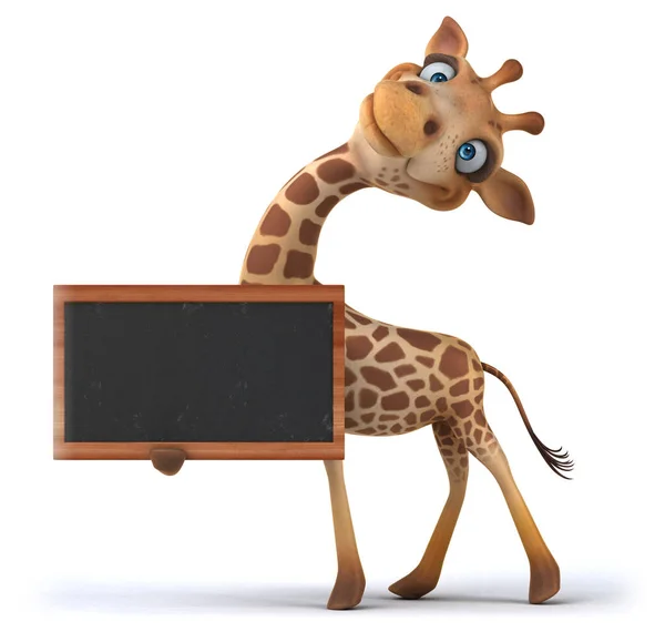 Fun Giraffe Holding Blackboard — Stock Photo, Image