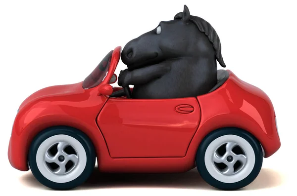 車の中で3D漫画のキャラクター — ストック写真