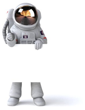 Eğlenceli astronot - 3D Görüntü